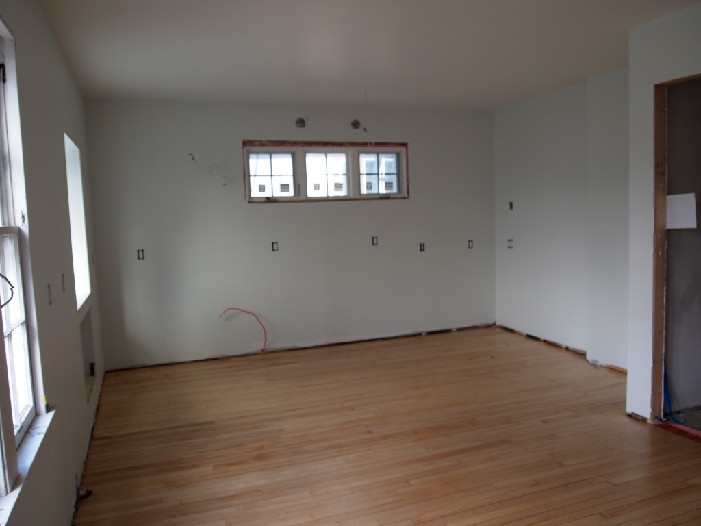 The kitchen floor refinished.